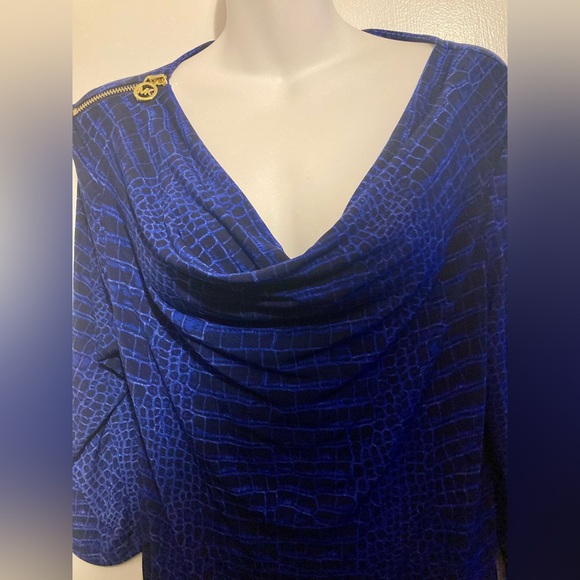 Michael Kors Royal Blue Crocodile Print Dress - Picture 3 of 6